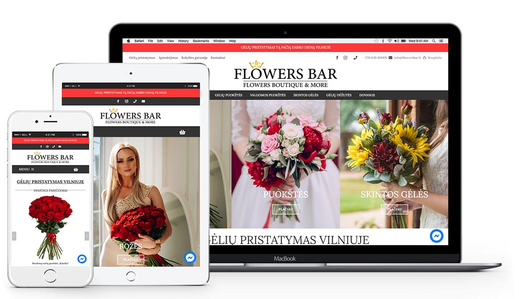Interneto svetainių kūrimas - Flowersbar